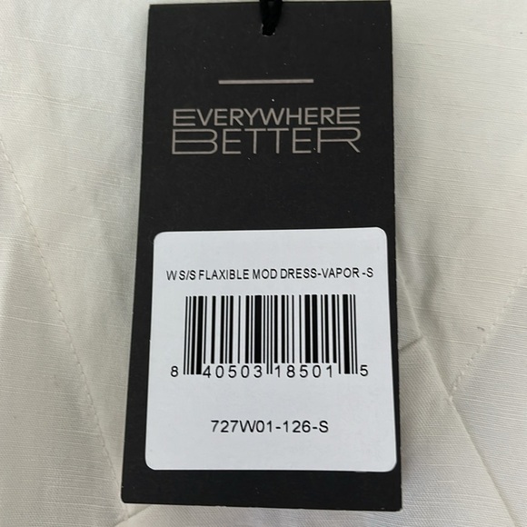 NAU Flaxible White Linen Blend Short Sleeve Mod Shift Mini Dress in Vapor NWT - Picture 5 of 8